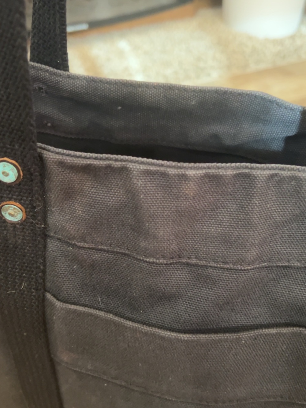 Ralph Lauren Black Big Pony Canvas Tote Bag Vintage #3 Y2K - Picture 11 of 16